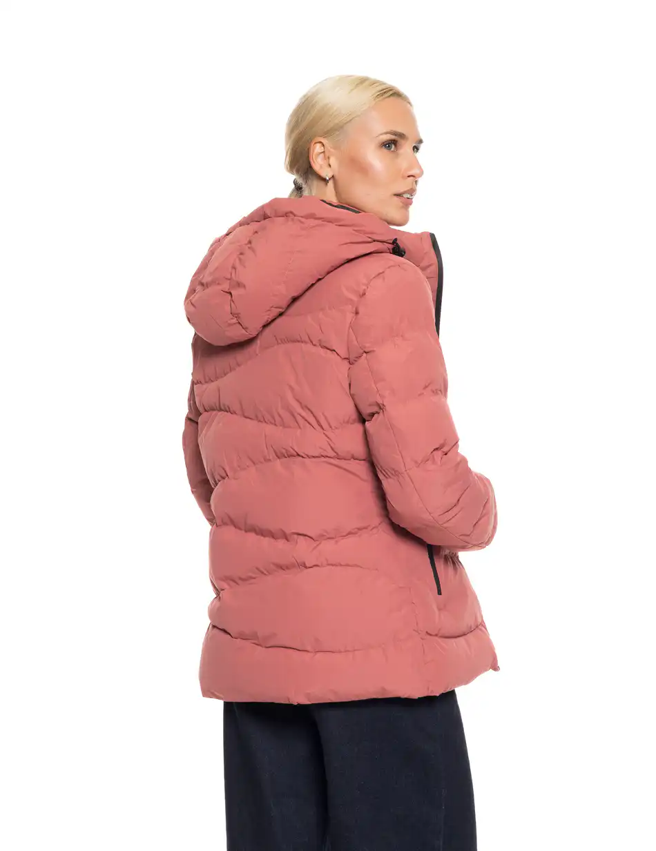 Splendid fashion γυναικείο κοντό μπουφάν με κουκούλα "slimfit" 52-101-066 PINK