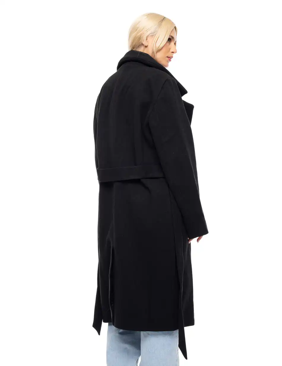 Splendid fashion γυναικείο μακρύ μάλλινο πανωφόρι 52-101-098 BLACK