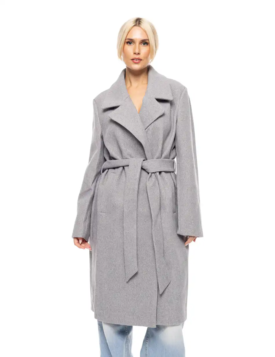 Splendid fashion γυναικείο μακρύ μάλλινο πανωφόρι 52-101-098 GREY