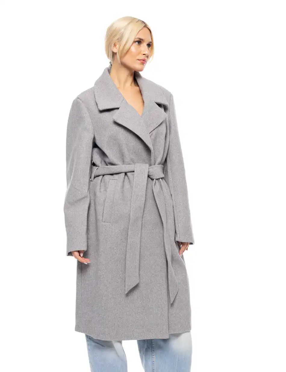 Splendid fashion γυναικείο μακρύ μάλλινο πανωφόρι 52-101-098 GREY