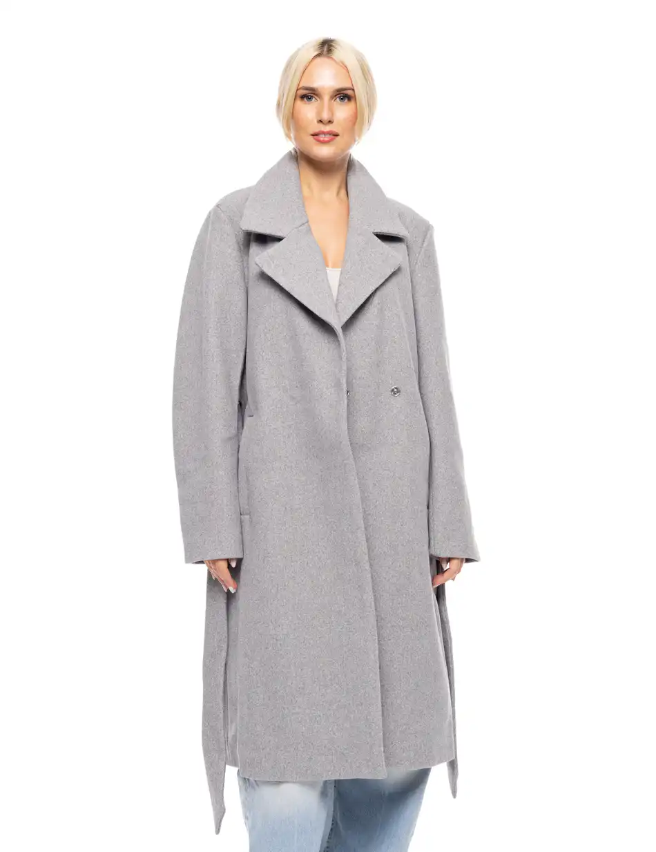 Splendid fashion γυναικείο μακρύ μάλλινο πανωφόρι 52-101-098 GREY