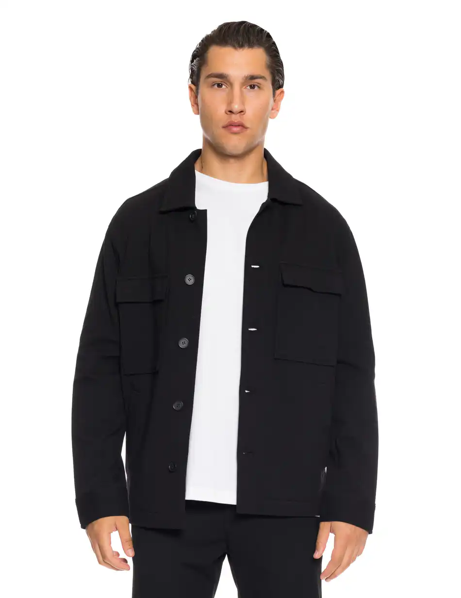 Smart fashion ανδρικό πανωφόρι τύπου sacket 52-201-001 BLACK