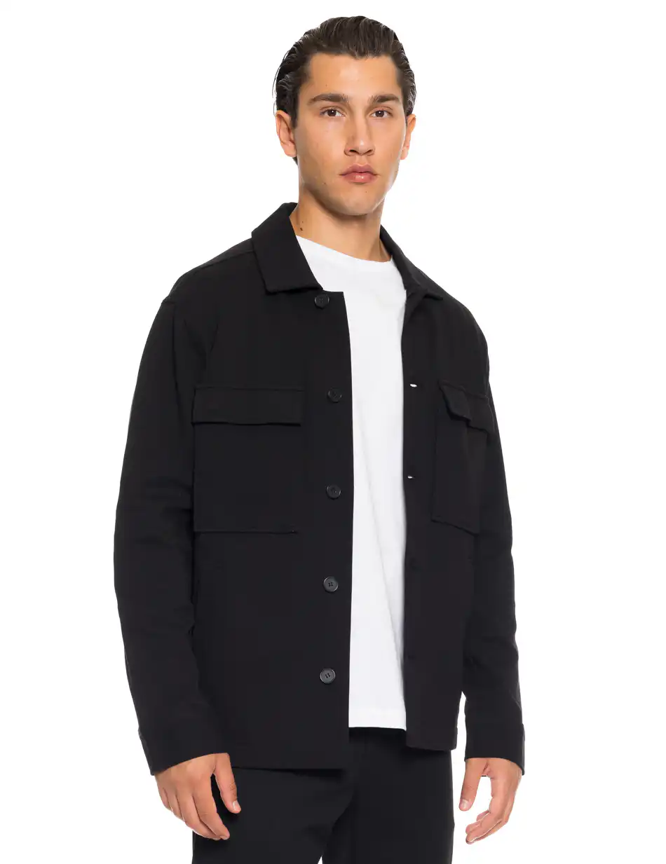 Smart fashion ανδρικό πανωφόρι τύπου sacket 52-201-001 BLACK