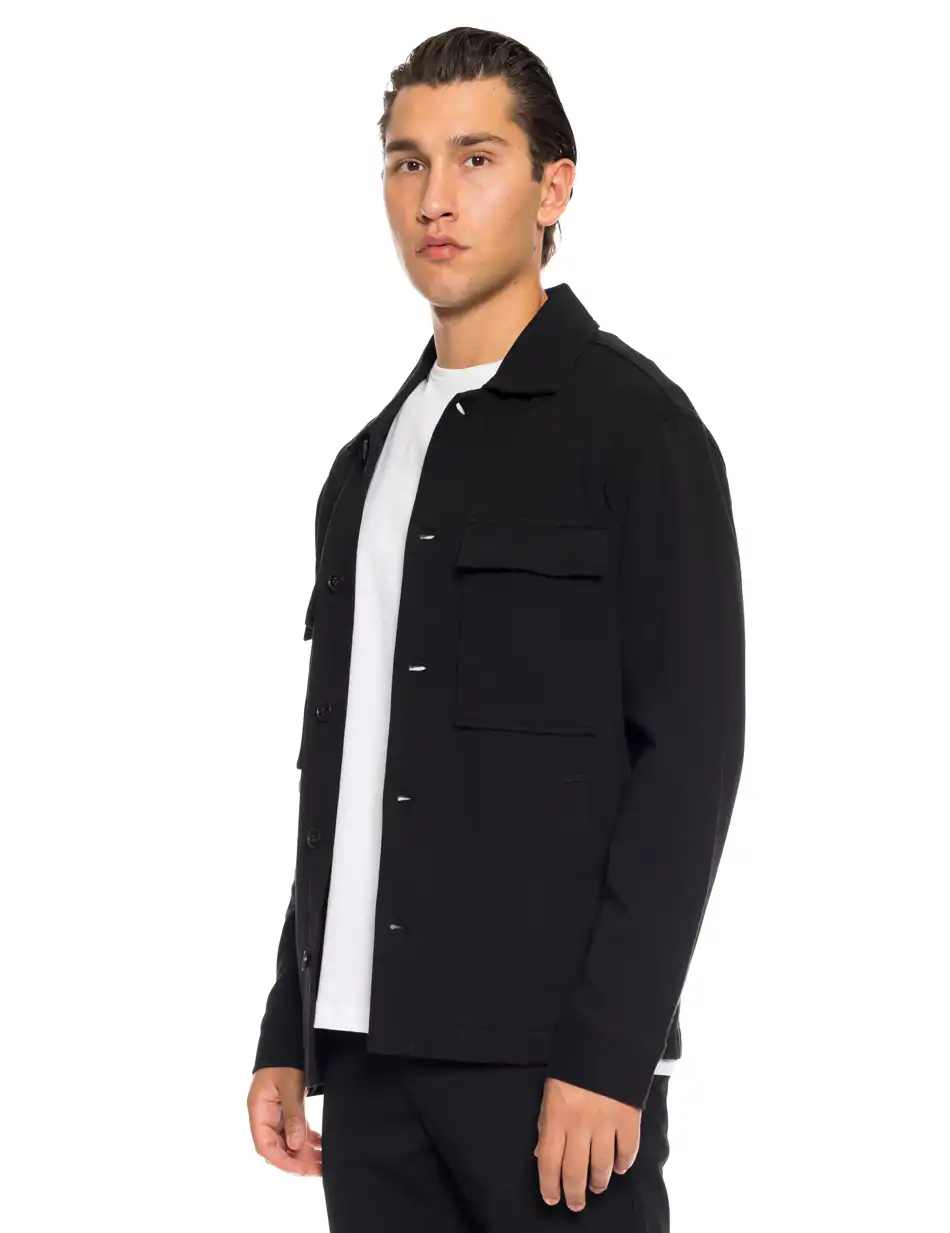 Smart fashion ανδρικό πανωφόρι τύπου sacket 52-201-001 BLACK