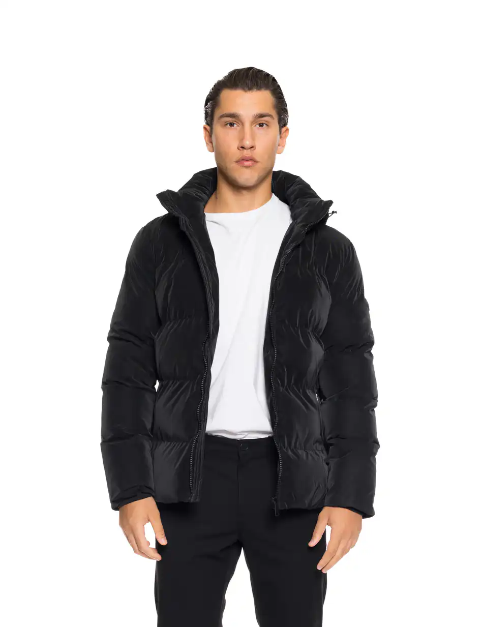 Βiston fashion ανδρικό κοντό μπουφάν με αποσπώμενη κουκούλα 52-201-003 BLACK