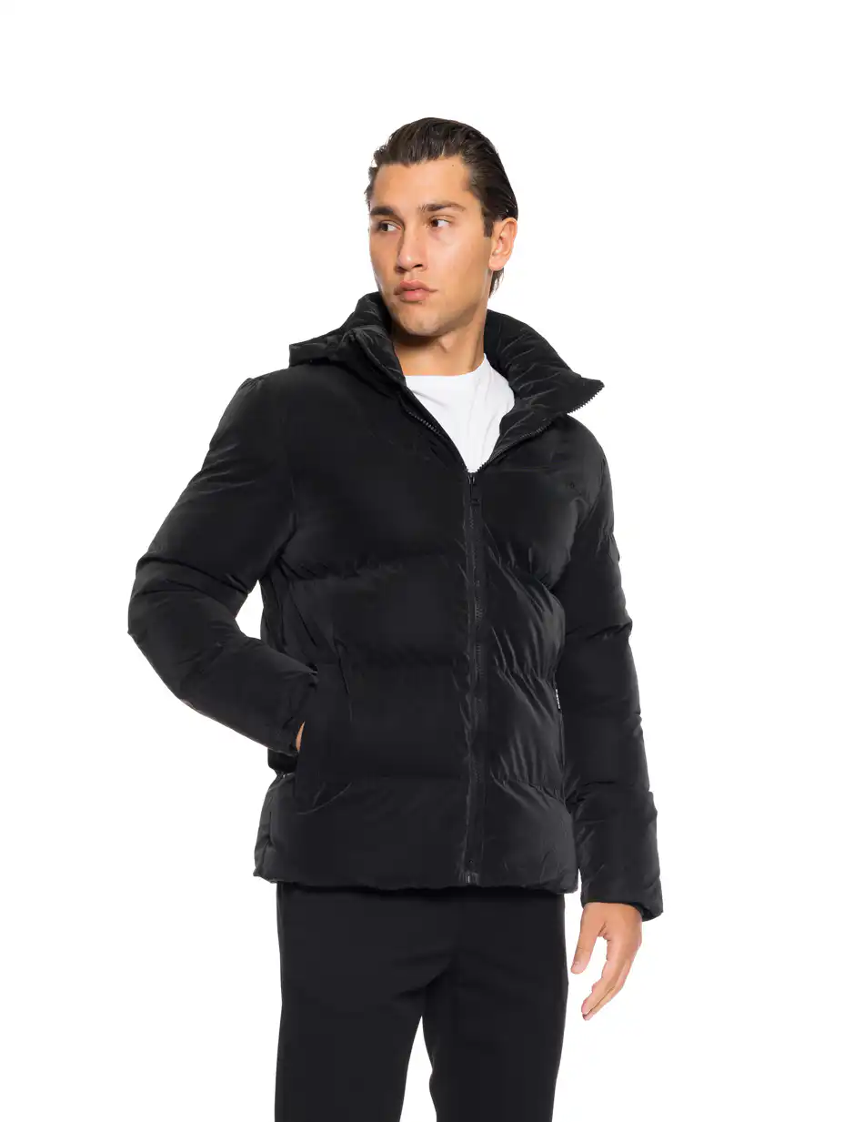 Βiston fashion ανδρικό κοντό μπουφάν με αποσπώμενη κουκούλα 52-201-003 BLACK