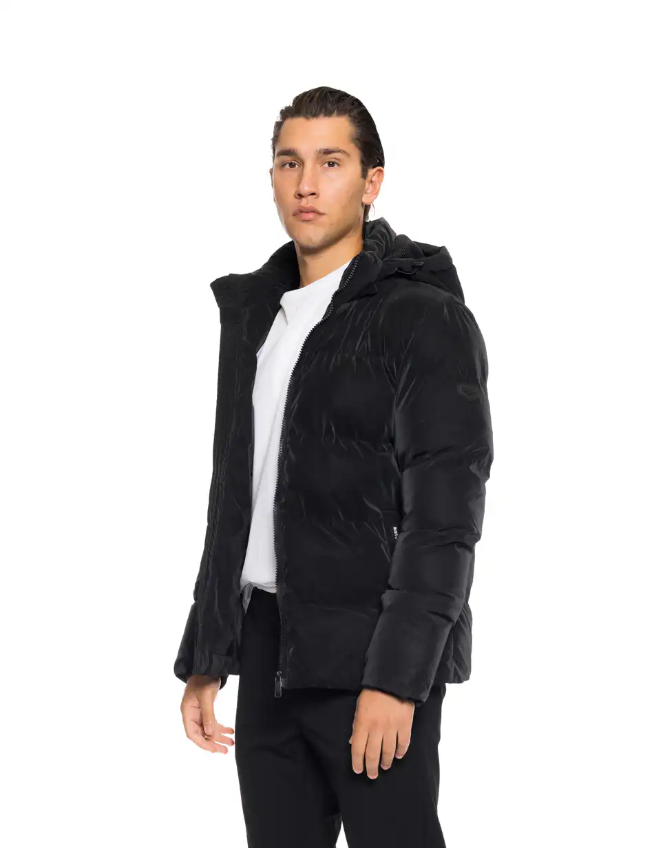 Βiston fashion ανδρικό κοντό μπουφάν με αποσπώμενη κουκούλα 52-201-003 BLACK