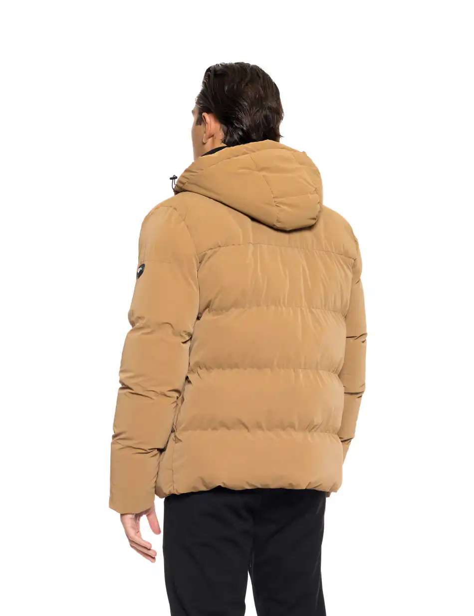 Βiston fashion ανδρικό κοντό μπουφάν με αποσπώμενη κουκούλα 52-201-003 CAMEL