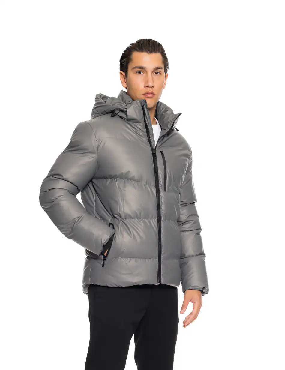 Splendid fashion ανδρικό κοντό μπουφάν με αποσπώμενη κουκούλα 52-201-004 GREY