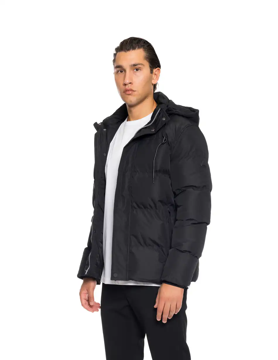 Splendid fashion ανδρικό κοντό μπουφάν με αποσπώμενη κουκούλα 52-201-015 BLACK