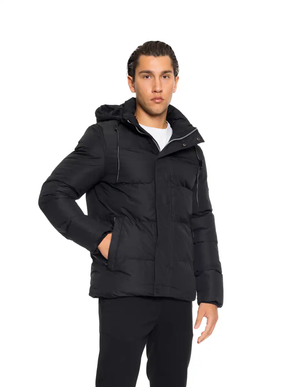 Splendid fashion ανδρικό κοντό μπουφάν με αποσπώμενη κουκούλα 52-201-015 BLACK