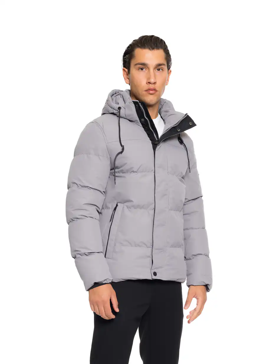 Splendid fashion ανδρικό κοντό μπουφάν με αποσπώμενη κουκούλα 52-201-015 GREY