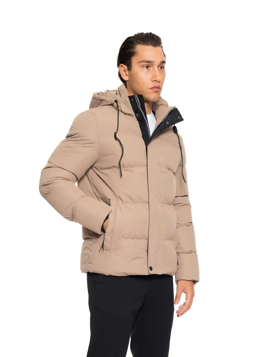 Splendid fashion ανδρικό κοντό μπουφάν με αποσπώμενη κουκούλα 52-201-015 BEIGE