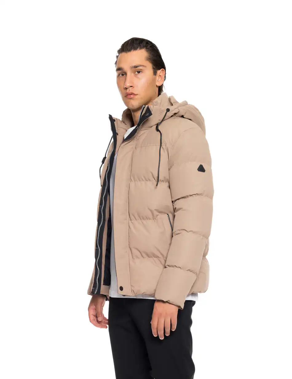 Splendid fashion ανδρικό κοντό μπουφάν με αποσπώμενη κουκούλα 52-201-015 BEIGE