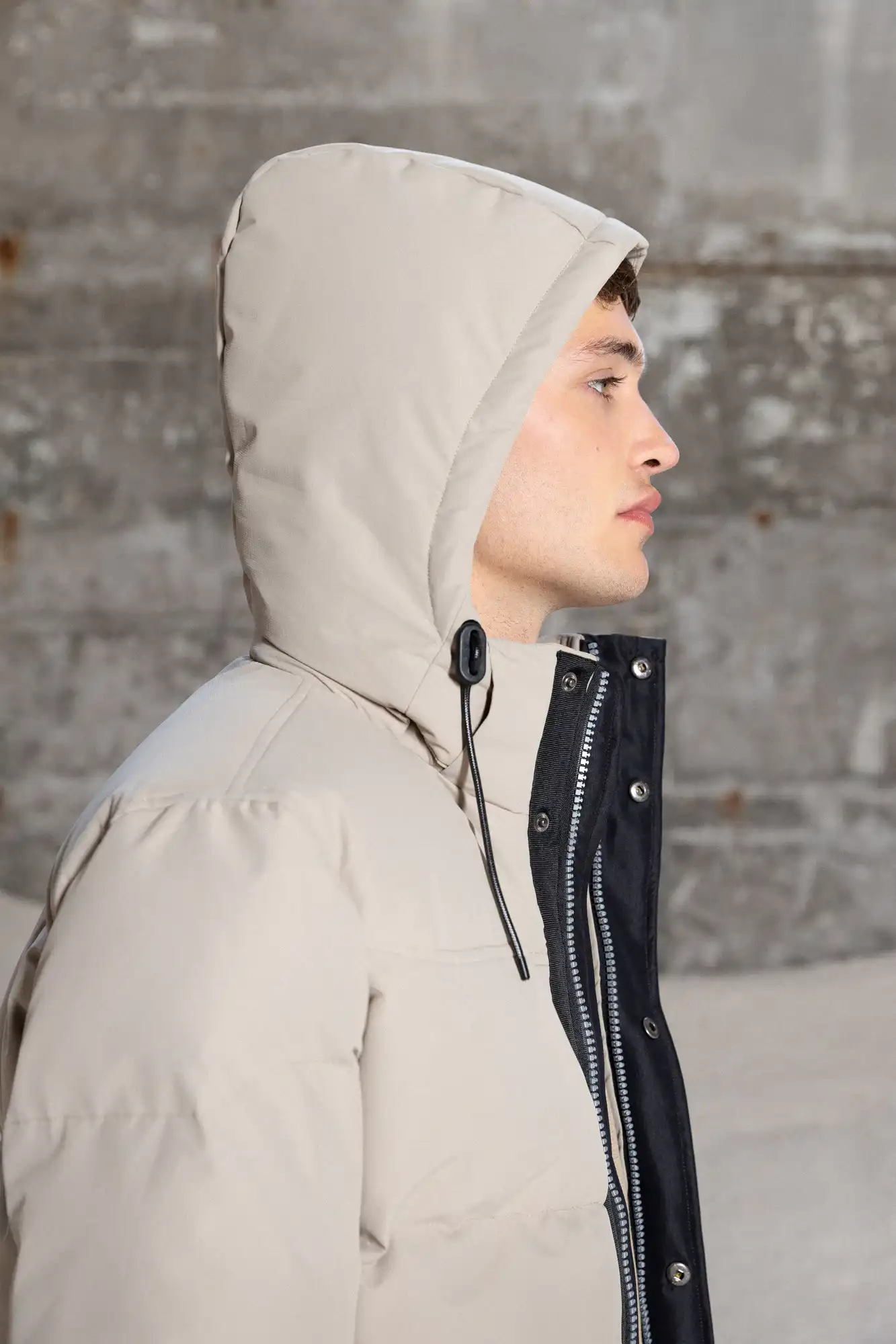 Splendid fashion ανδρικό κοντό μπουφάν με αποσπώμενη κουκούλα 52-201-015 BEIGE