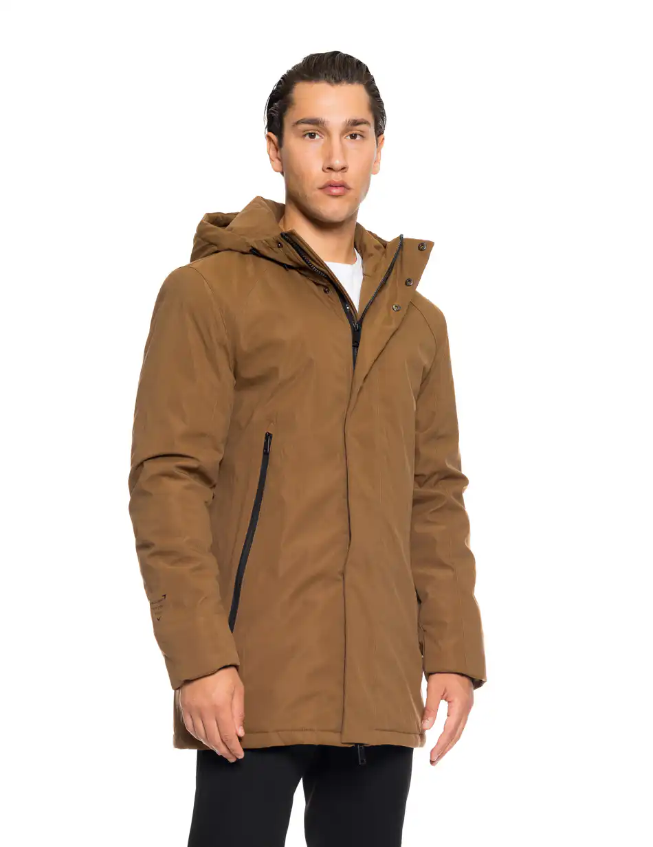 Splendid fashion ανδρικό demi μπουφάν με ενσωματωμένη κουκούλα 52-201-016 BROWN