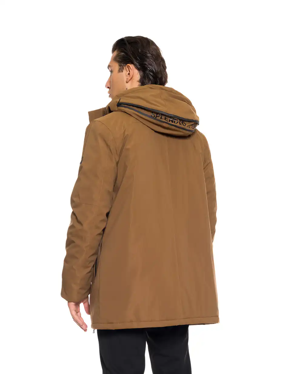 Splendid fashion ανδρικό demi μπουφάν με ενσωματωμένη κουκούλα 52-201-016 BROWN