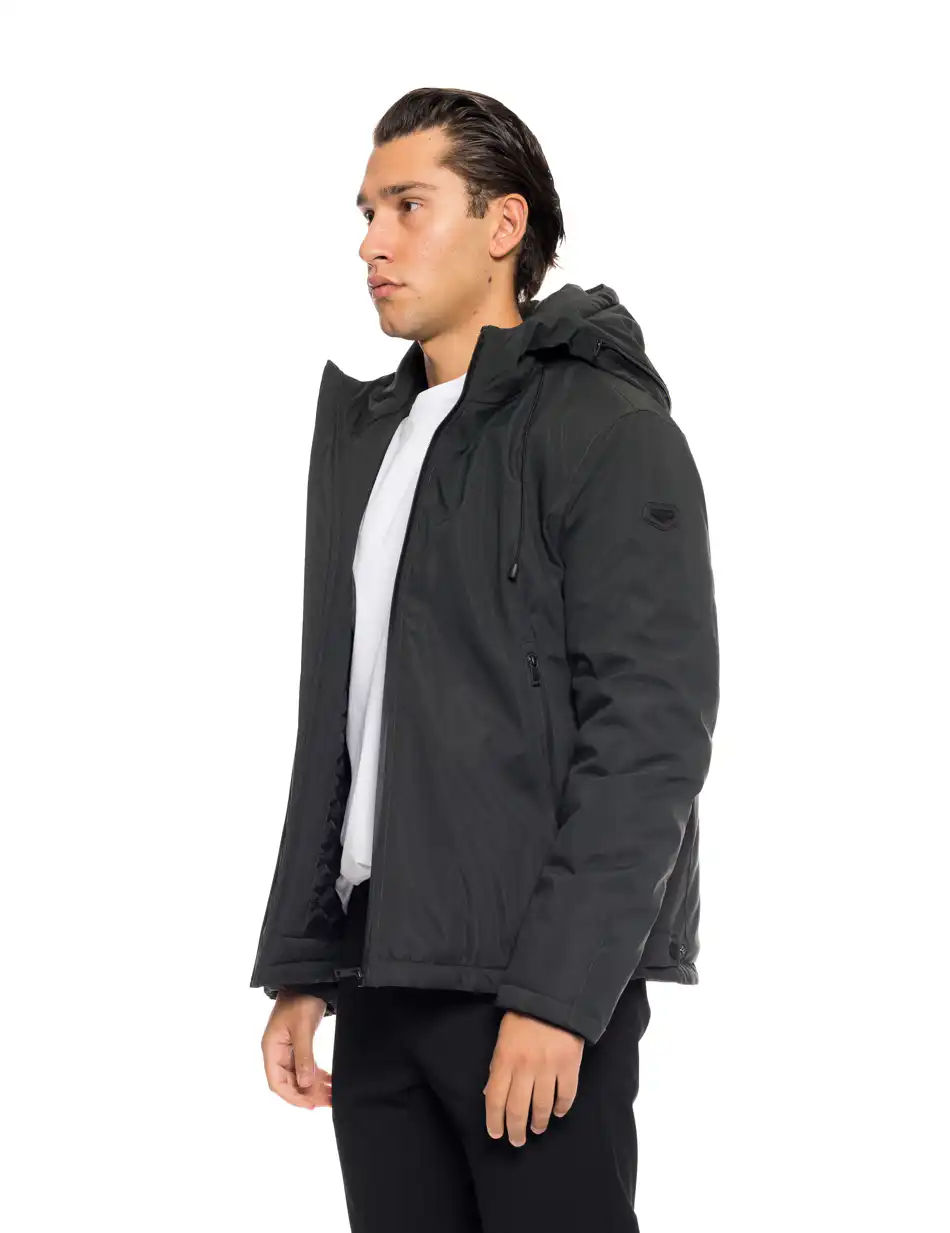 Biston fashion ανδρικό κοντό μπουφάν με ενσωματωμένη κουκούλα 52-201-017 DK GREEN