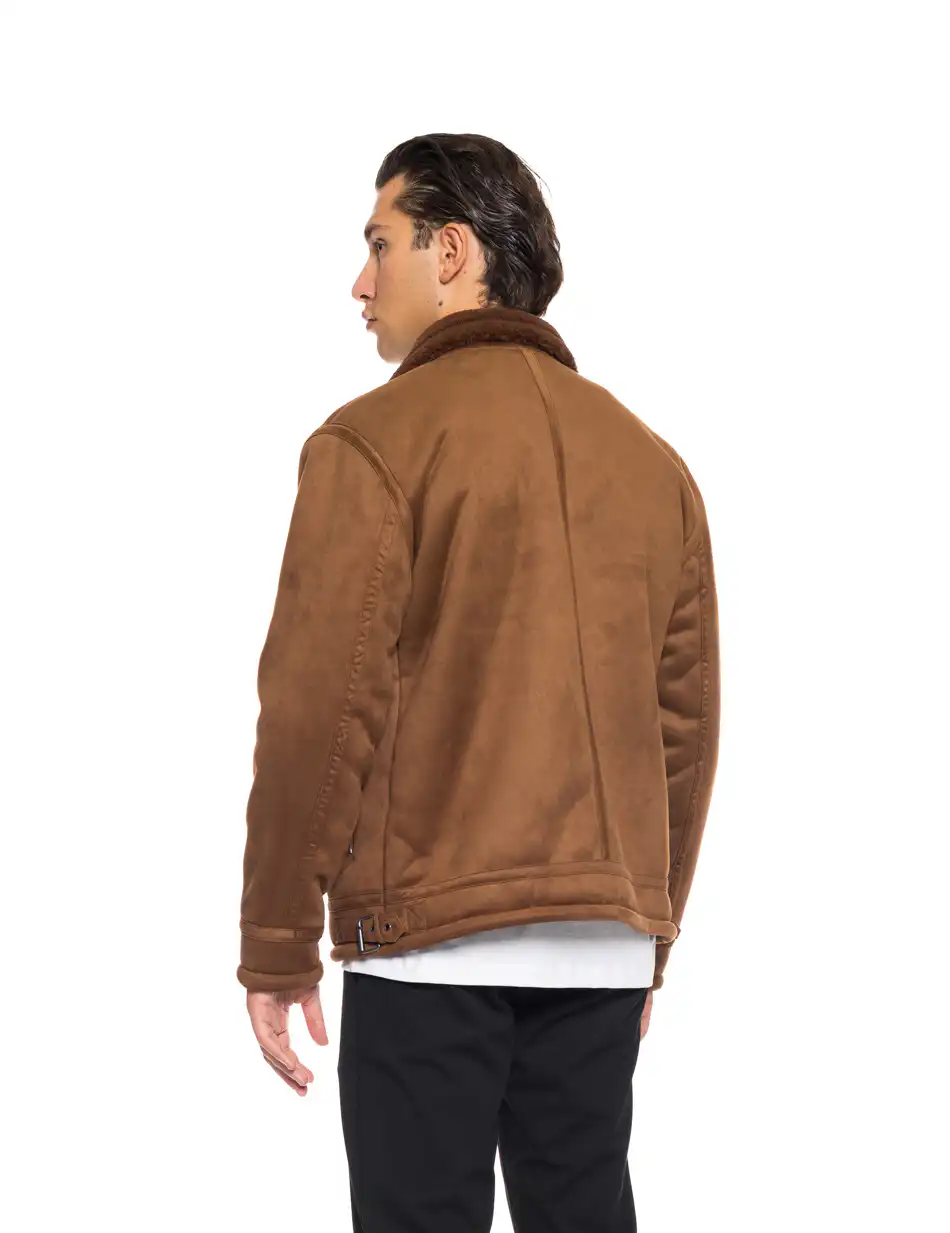 Splendid fashion ανδρικό κοντό μουτόν πανωφόρι 52-201-027 CAMEL