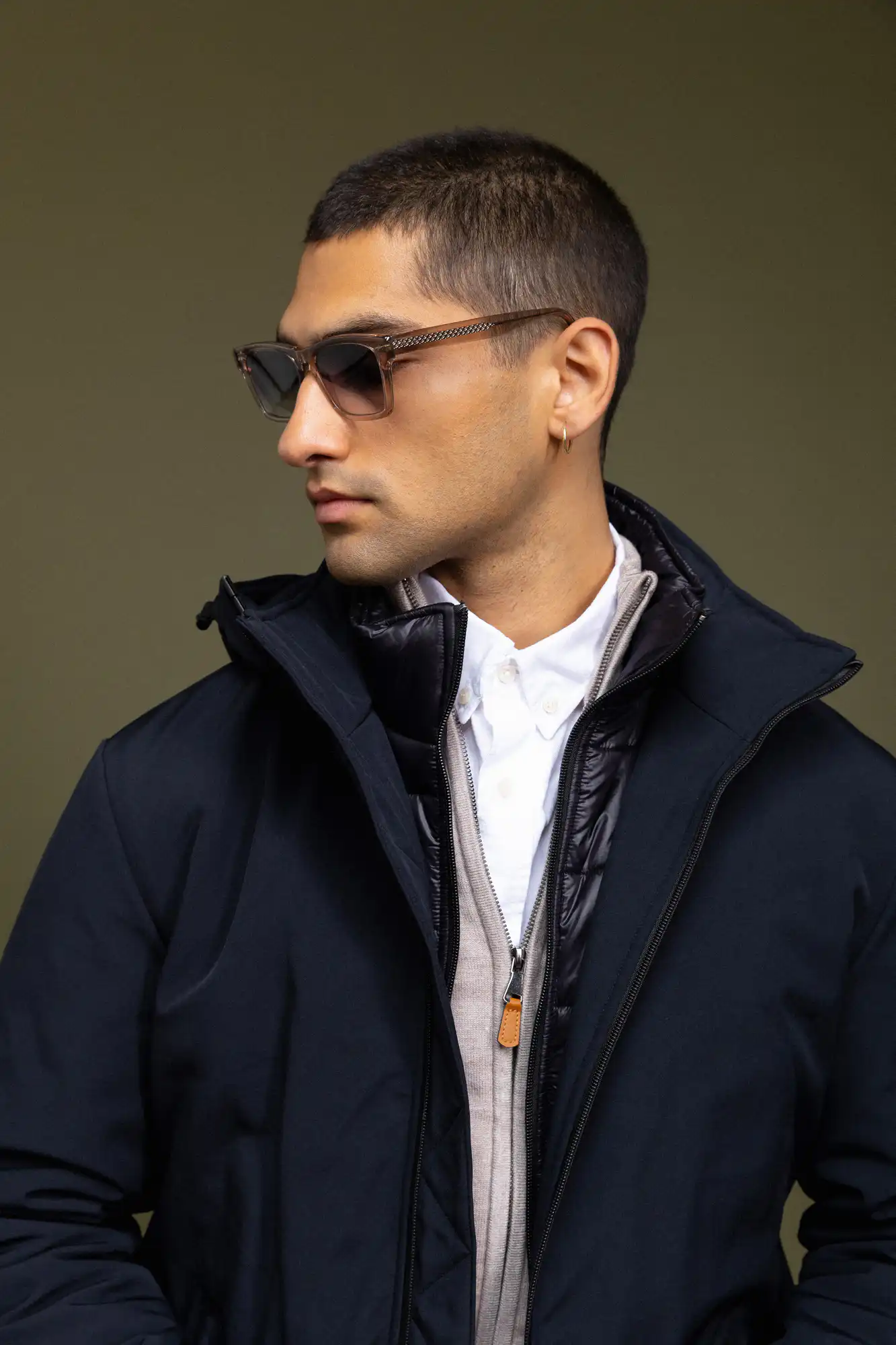 Biston fashion ανδρικό κοντό μπουφάν με αποσπώμενη κουκούλα 52-201-028 NAVY