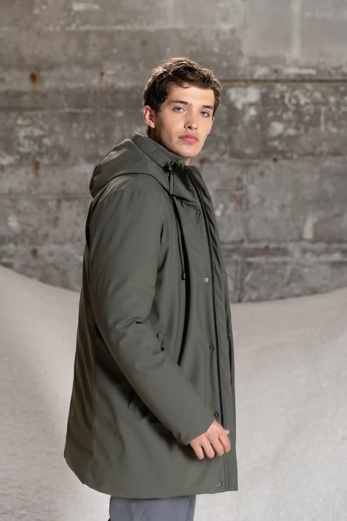 Splendid fashion ανδρικό demi μπουφάν με ενσωματωμένη κουκούλα 52-201-030 KHAKI