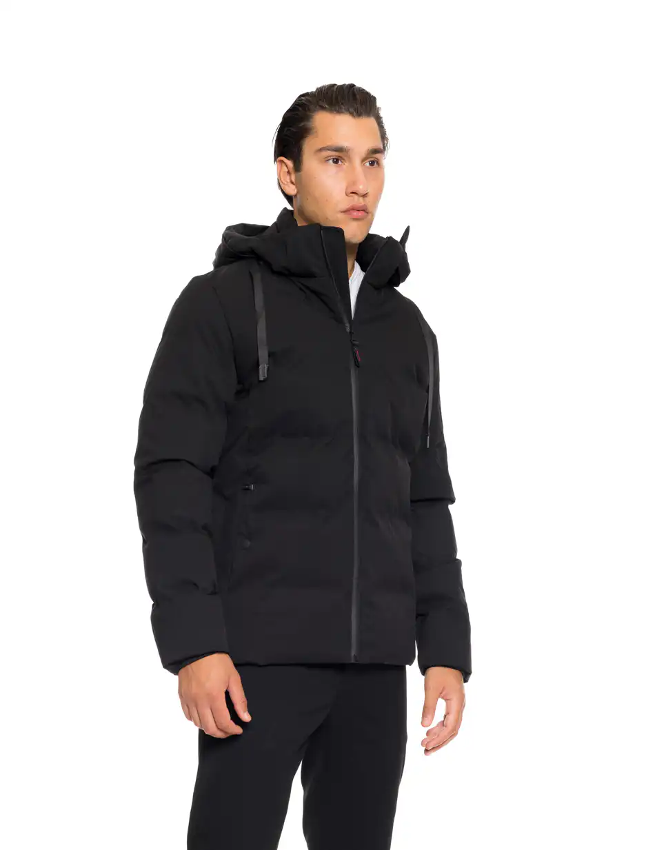 Splendid fashion ανδρικό κοντό μπουφάν με αποσπώμενη κουκούλα 52-201-031 BLACK