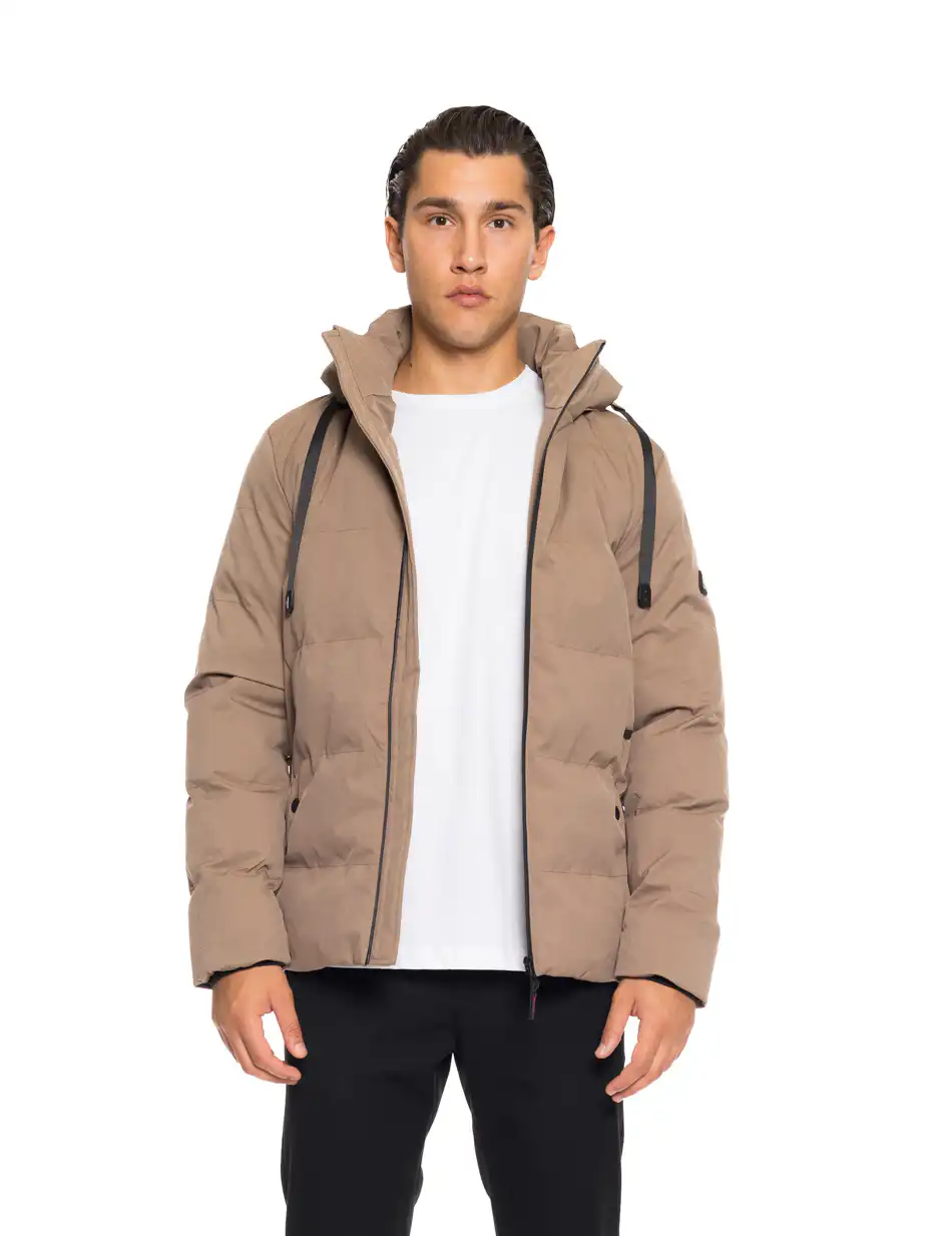 Splendid fashion ανδρικό κοντό μπουφάν με αποσπώμενη κουκούλα 52-201-031 DK BEIGE