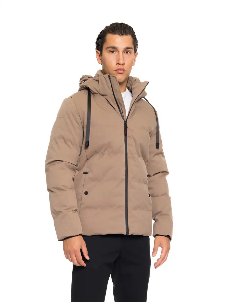 Splendid fashion ανδρικό κοντό μπουφάν με αποσπώμενη κουκούλα 52-201-031 DK BEIGE