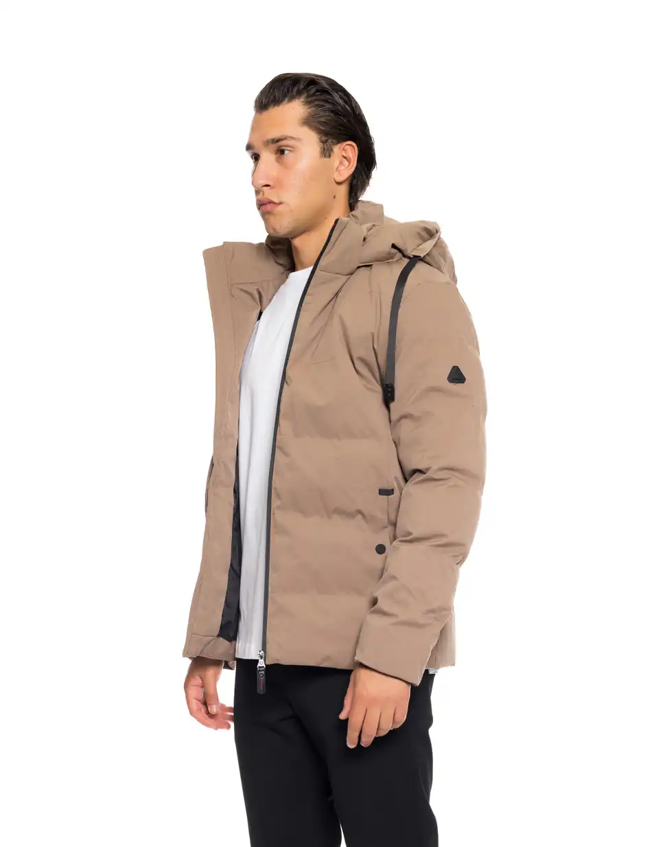 Splendid fashion ανδρικό κοντό μπουφάν με αποσπώμενη κουκούλα 52-201-031 DK BEIGE