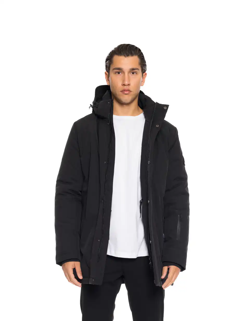 Biston fashion ανδρικό demi μπουφάν με αποσπώμενη κουκούλα 52-201-035 BLACK