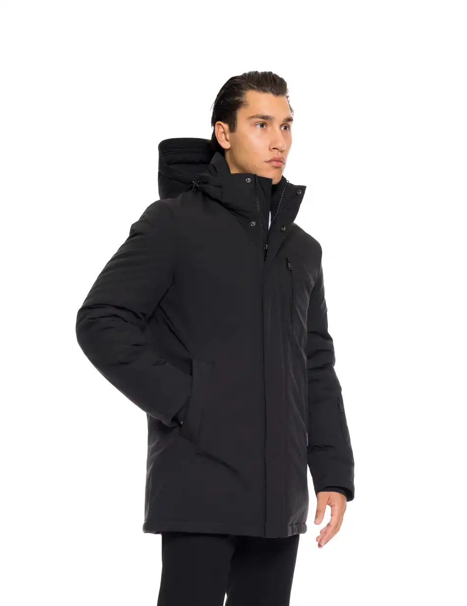 Biston fashion ανδρικό demi μπουφάν με αποσπώμενη κουκούλα 52-201-035 BLACK