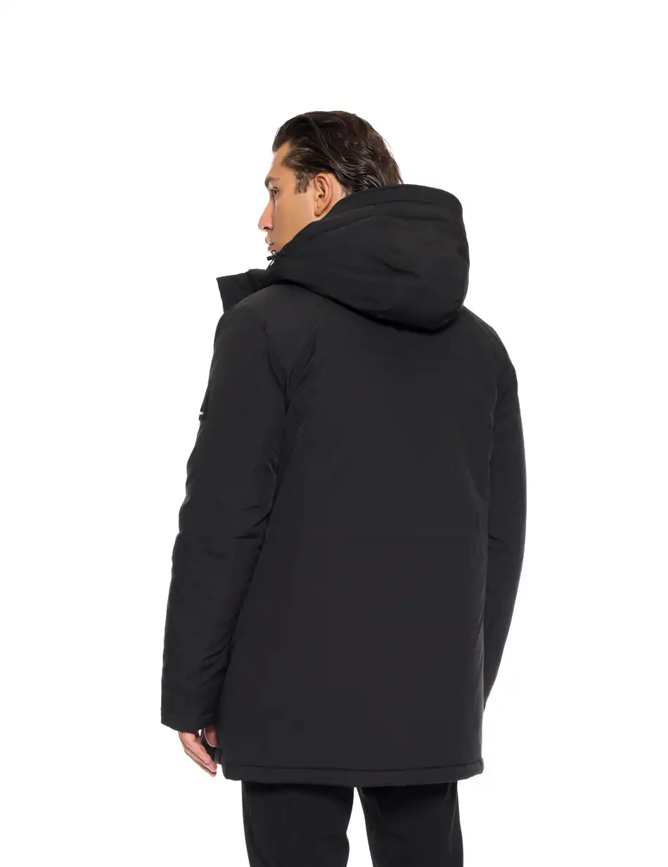 Biston fashion ανδρικό demi μπουφάν με αποσπώμενη κουκούλα 52-201-035 BLACK