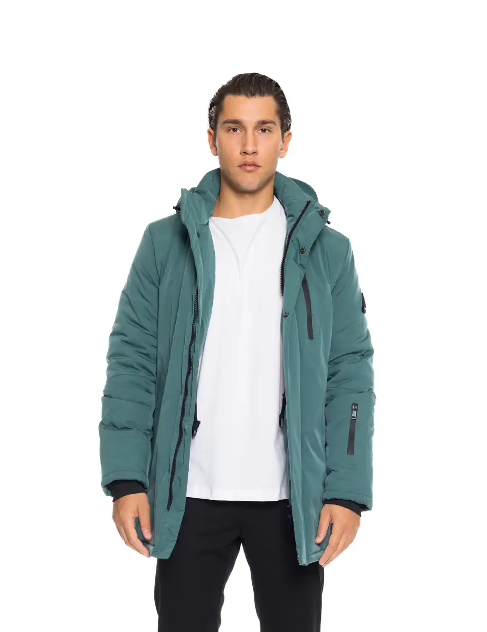 Biston fashion ανδρικό demi μπουφάν με αποσπώμενη κουκούλα 52-201-035 GREEN