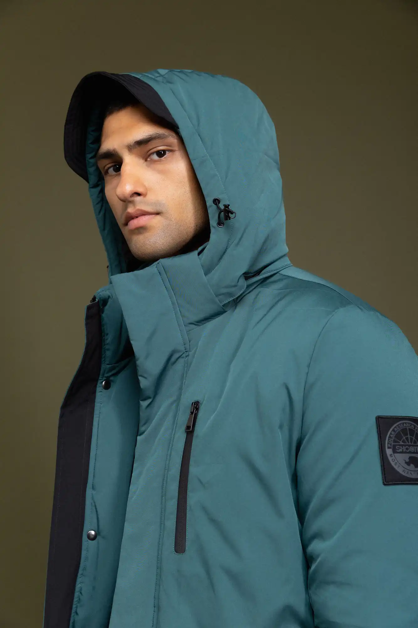 Biston fashion ανδρικό demi μπουφάν με αποσπώμενη κουκούλα 52-201-035 GREEN