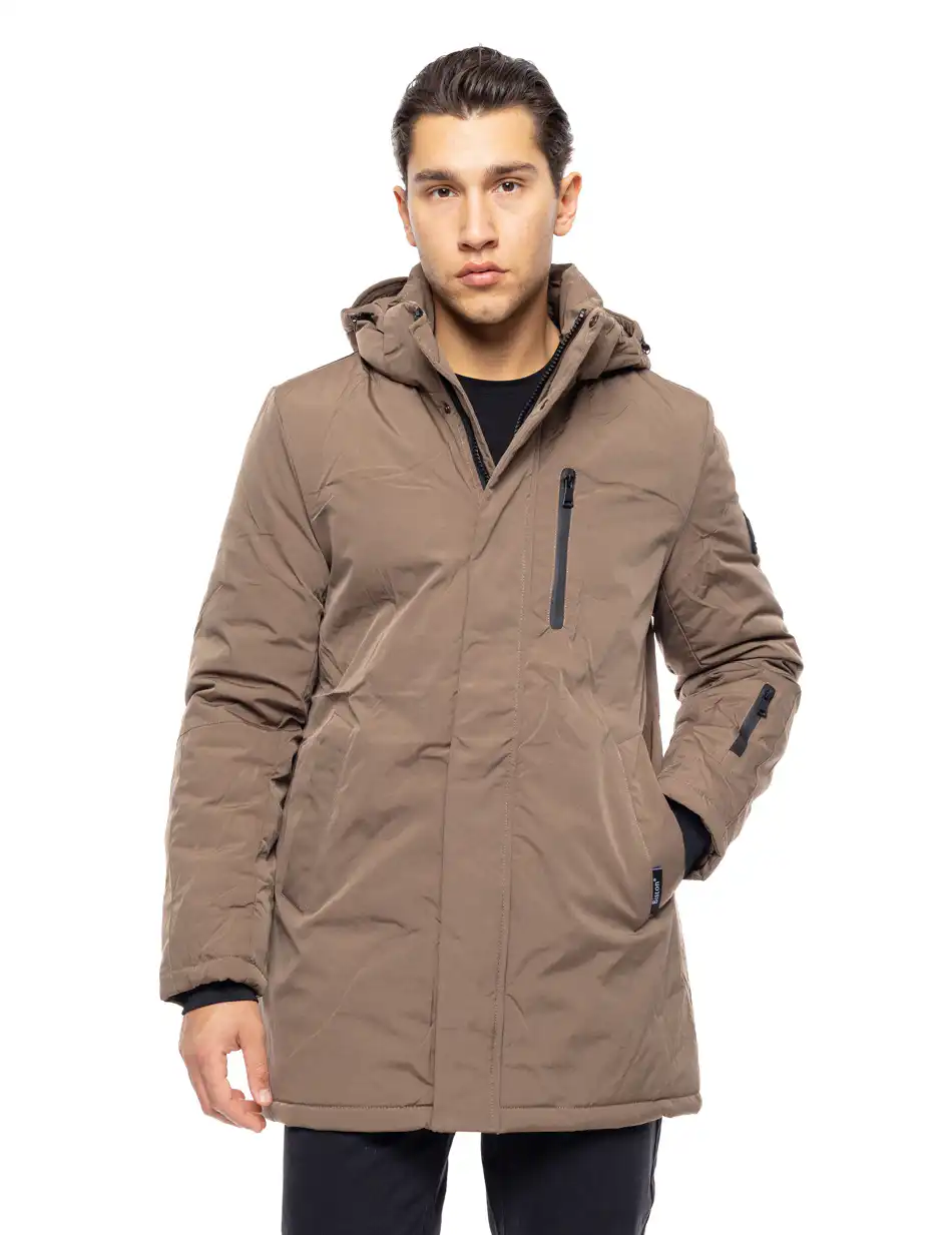 Biston fashion ανδρικό demi μπουφάν με αποσπώμενη κουκούλα 52-201-035 CAMEL