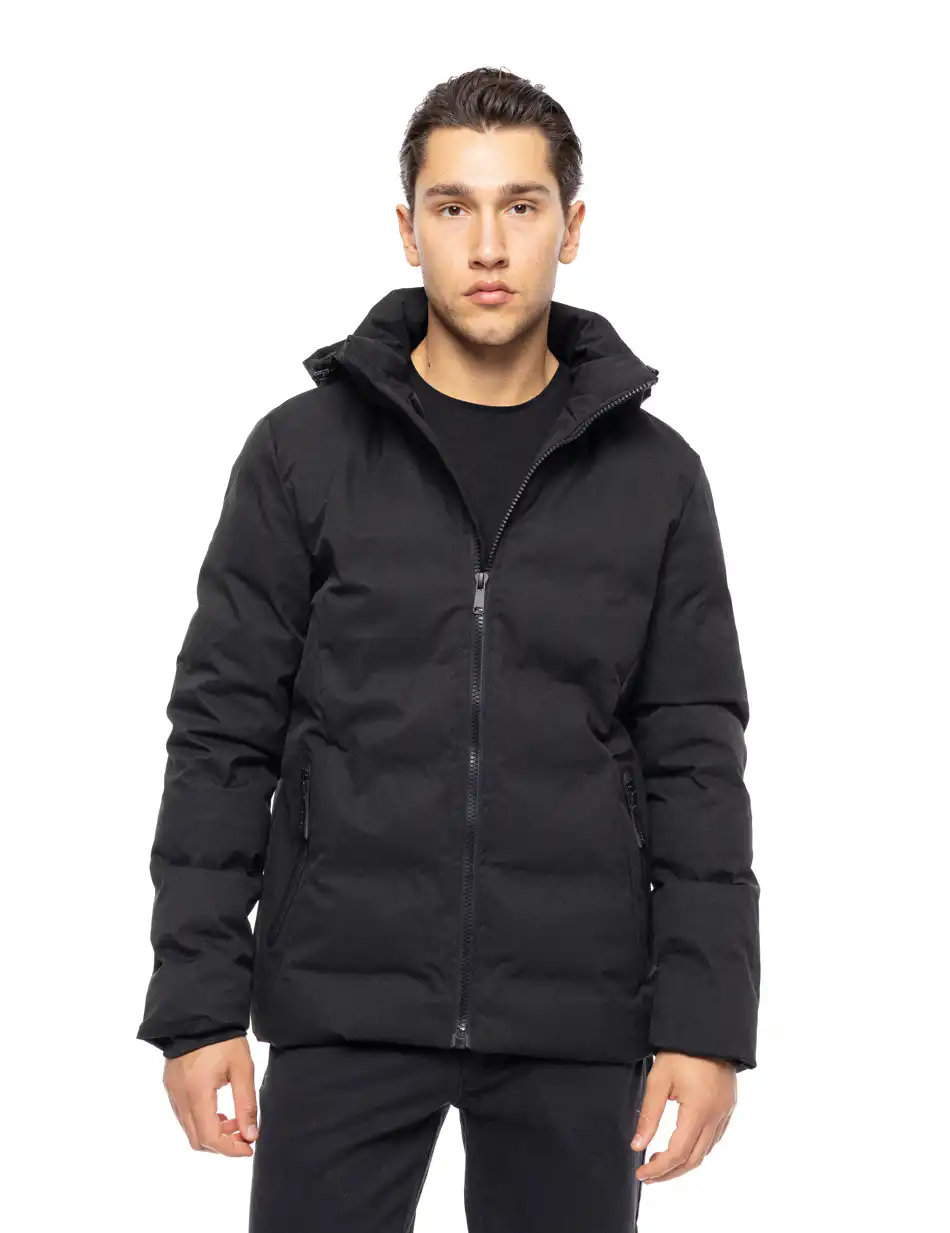 Βiston fashion ανδρικό κοντό μπουφάν με ενσωματωμένη κουκούλα 52-201-037 BLACK