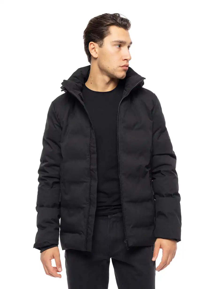 Βiston fashion ανδρικό κοντό μπουφάν με ενσωματωμένη κουκούλα 52-201-037 BLACK