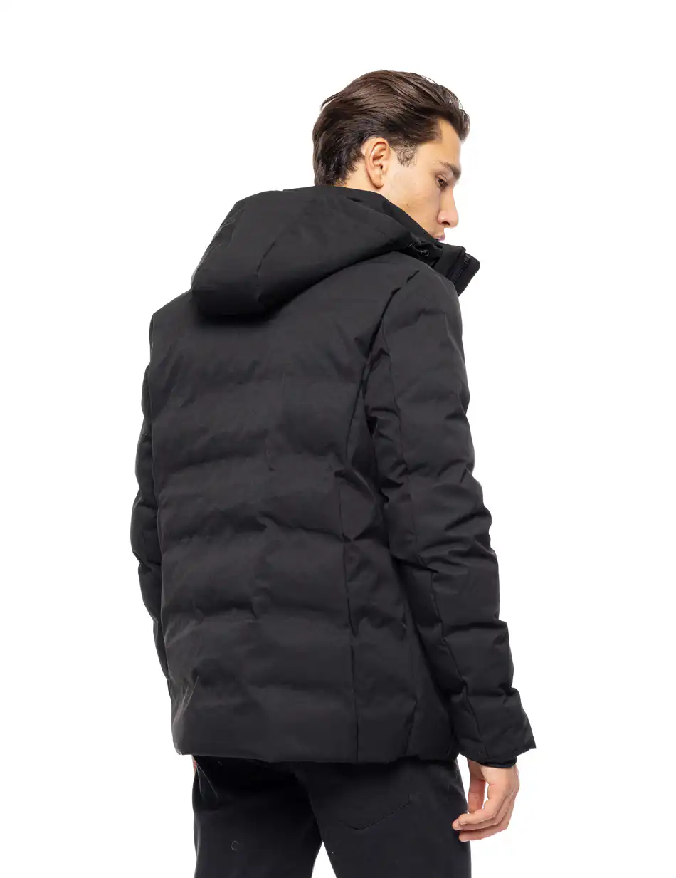 Βiston fashion ανδρικό κοντό μπουφάν με ενσωματωμένη κουκούλα 52-201-037 BLACK