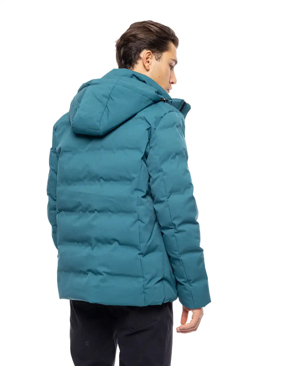 Βiston fashion ανδρικό κοντό μπουφάν με ενσωματωμένη κουκούλα 52-201-037 PETROL