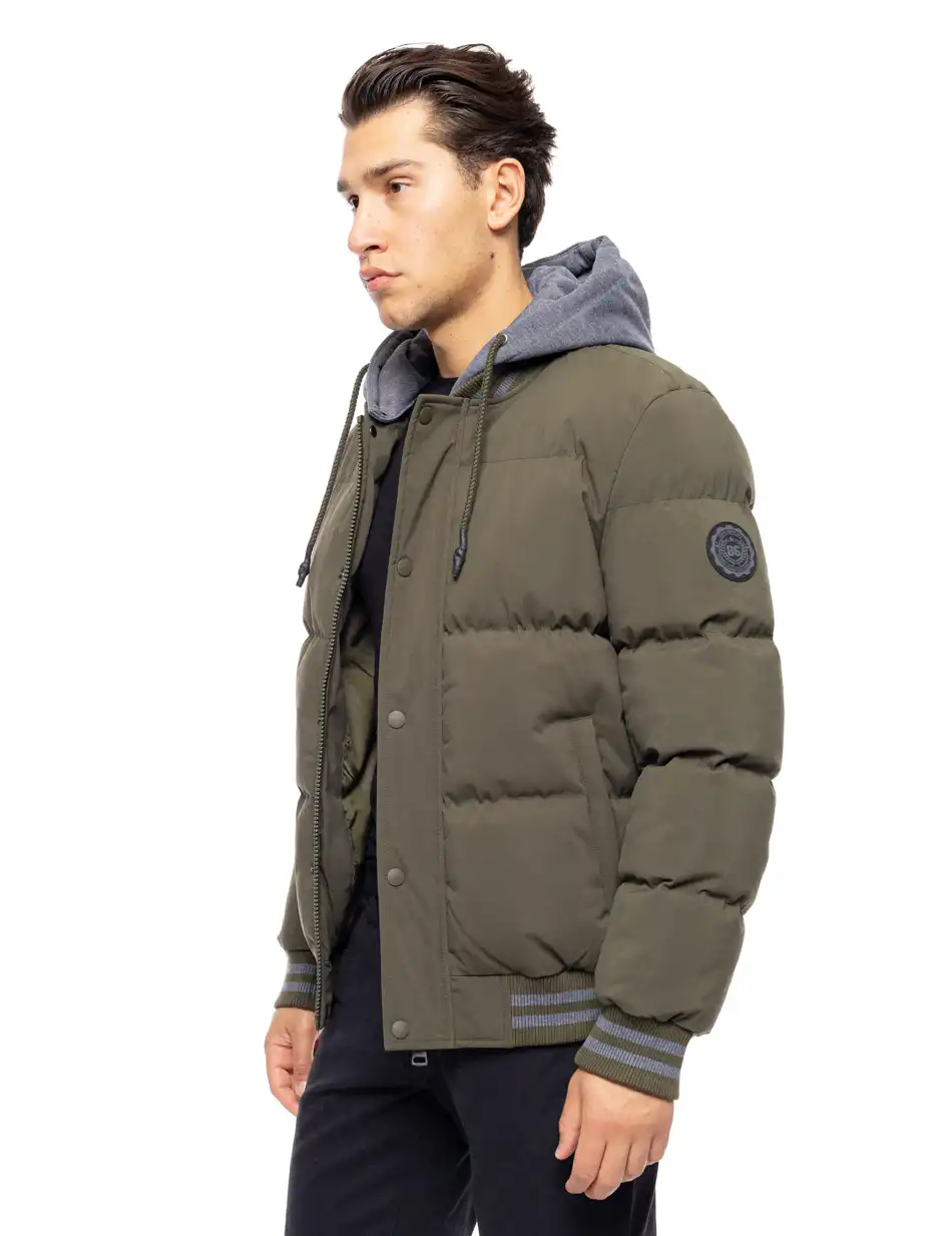 Biston fashion ανδρικό bomber μπουφάν με αποσπώμενη κουκούλα 52-201-040 KHAKI