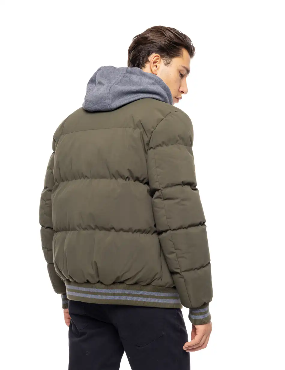 Biston fashion ανδρικό bomber μπουφάν με αποσπώμενη κουκούλα 52-201-040 KHAKI