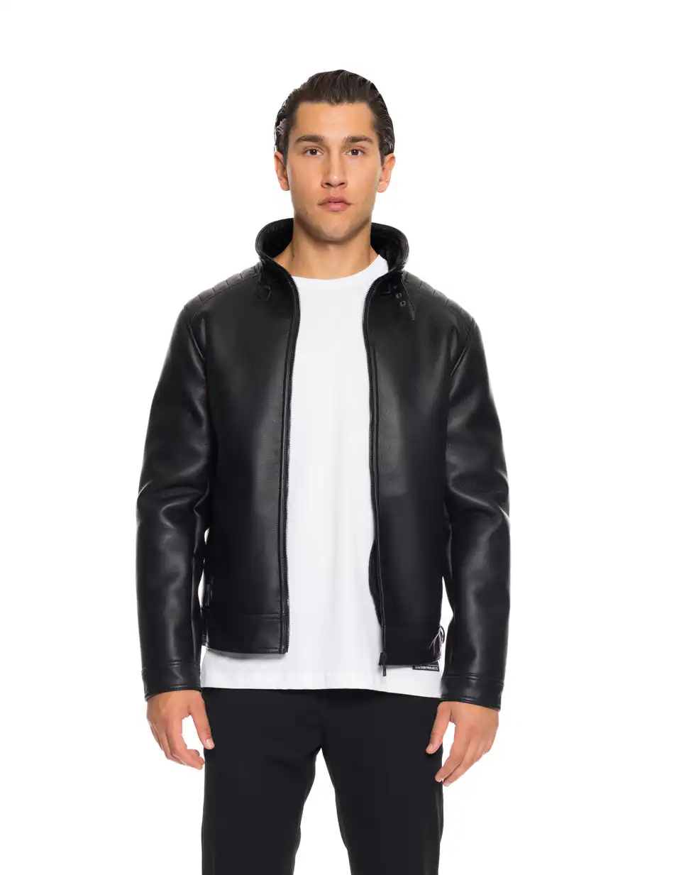 Splendid fashion ανδρικό κοντό μουτόν μπουφάν 52-201-043 BLACK