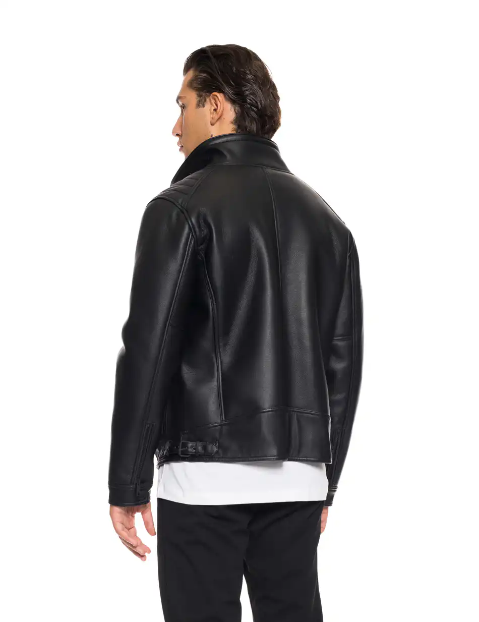 Splendid fashion ανδρικό κοντό μουτόν μπουφάν 52-201-043 BLACK