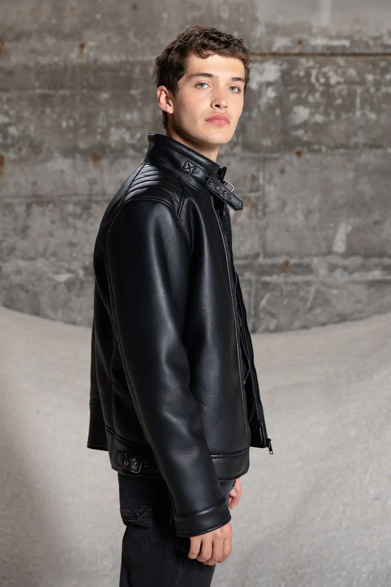 Splendid fashion ανδρικό κοντό μουτόν μπουφάν 52-201-043 BLACK