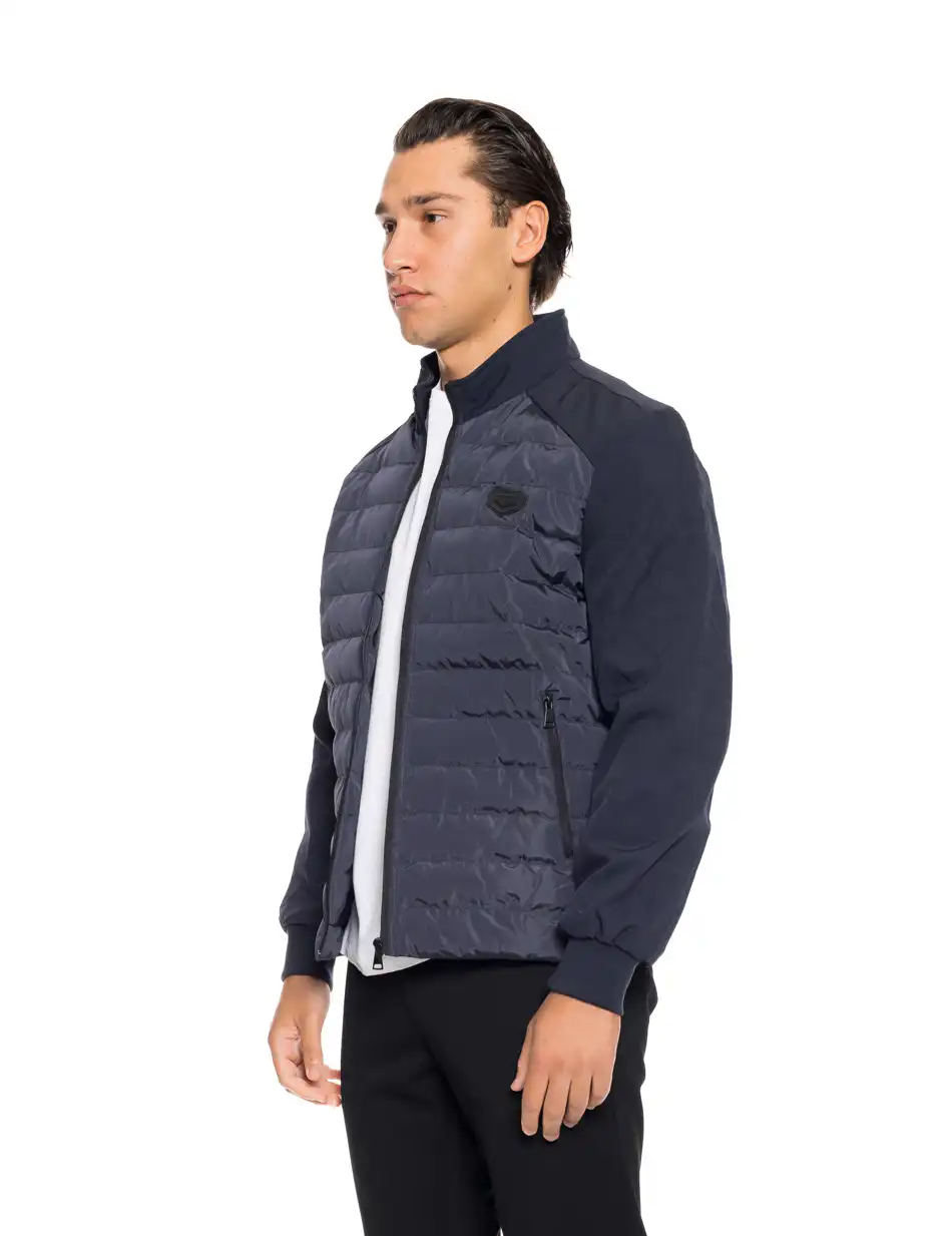 Biston fashion ανδρικό κοντό ultra light πανωφόρι με γιακά 52-201-047 NAVY