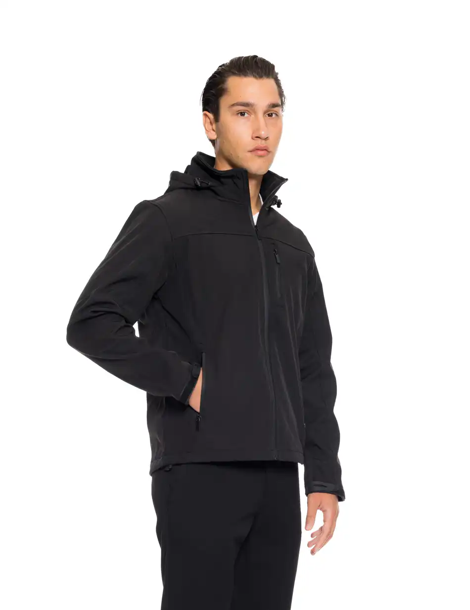 Biston fashion ανδρικό κοντό πανωφόρι με αποσπώμενη κουκούλα 52-201-048 BLACK