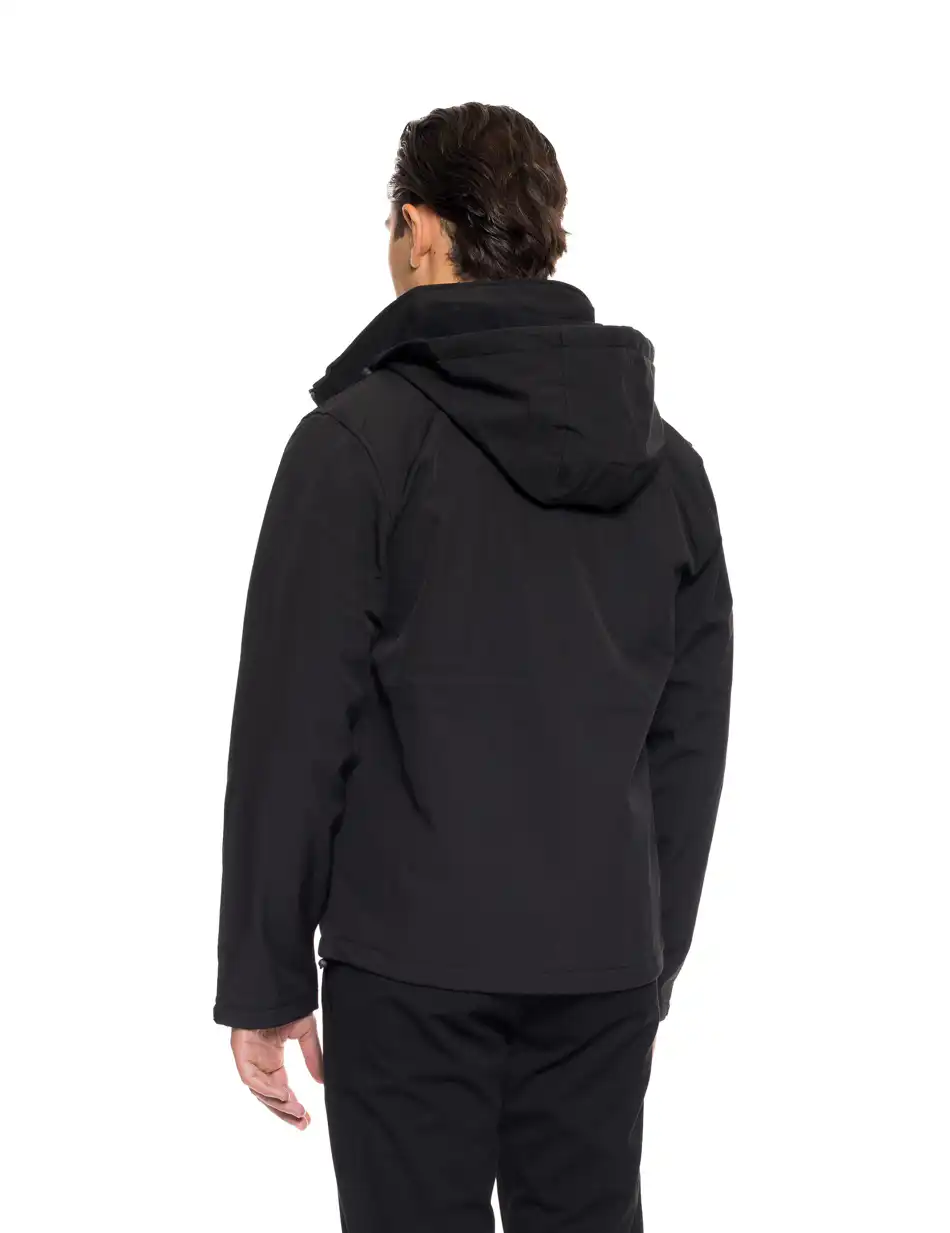 Biston fashion ανδρικό κοντό πανωφόρι με αποσπώμενη κουκούλα 52-201-048 BLACK