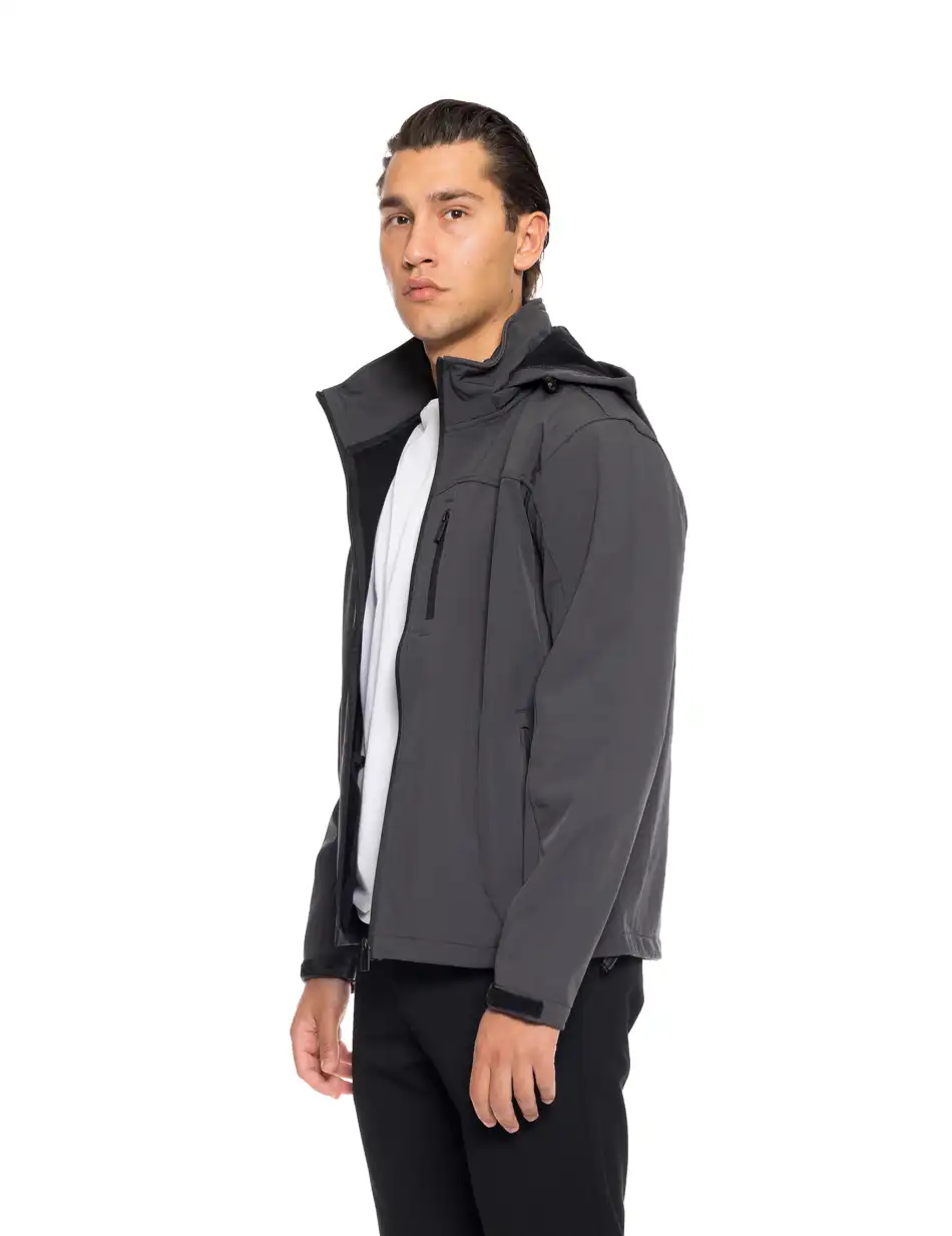 Biston fashion ανδρικό κοντό πανωφόρι με αποσπώμενη κουκούλα 52-201-048 DK GREY