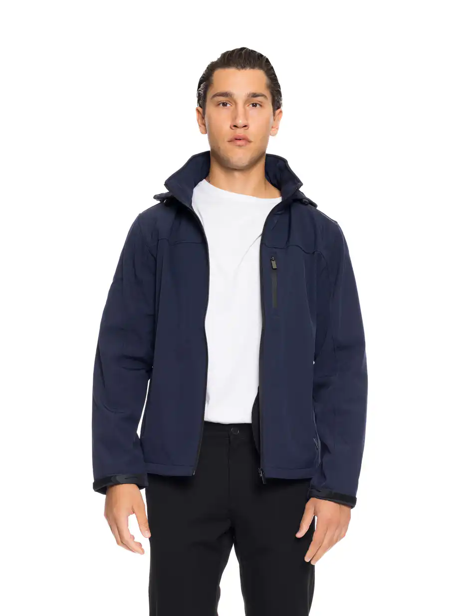 Biston fashion ανδρικό κοντό πανωφόρι με αποσπώμενη κουκούλα 52-201-048 NAVY