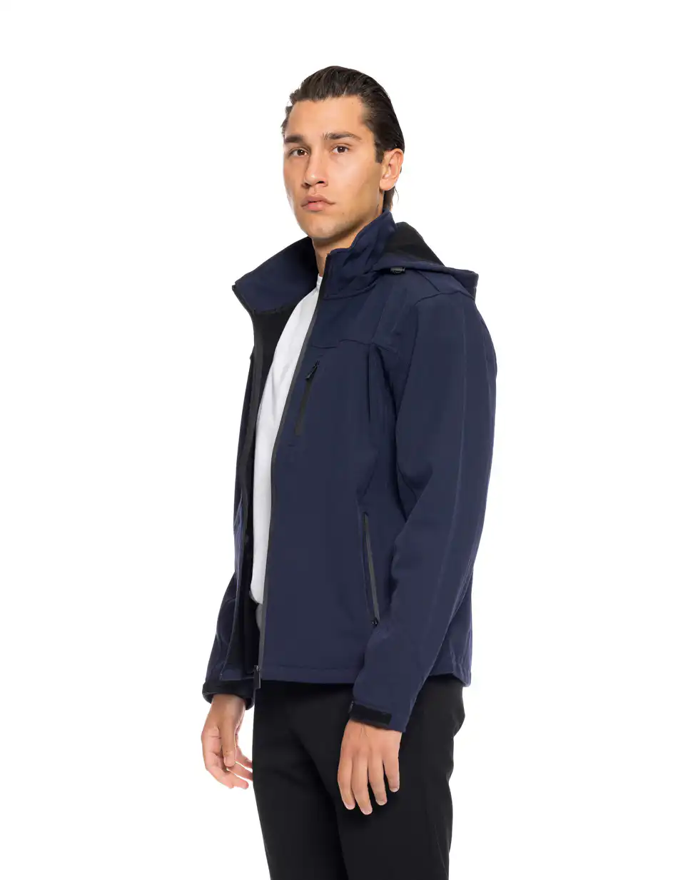 Biston fashion ανδρικό κοντό πανωφόρι με αποσπώμενη κουκούλα 52-201-048 NAVY